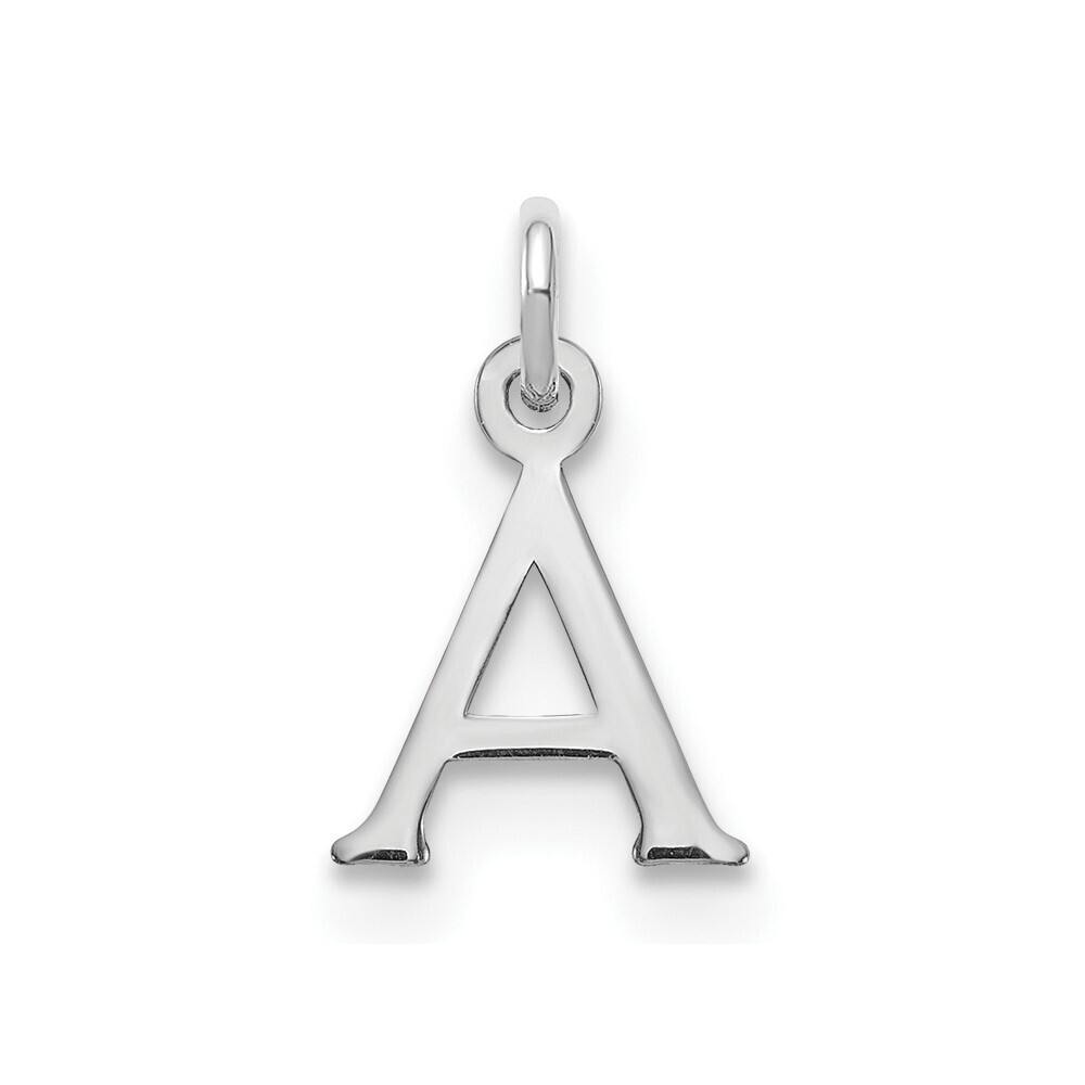 10k White Gold W Cutout Letter A Initial Charm